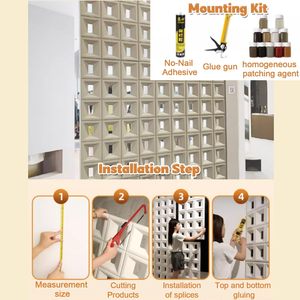 Панель-перегородка из полых компонентов из ПУ-плиты с девятью ячейками, 1200X600X30мм - Product Image 4