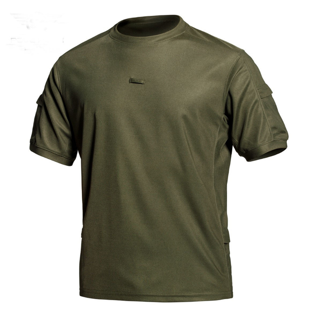 DFT02 Fast Dry Elastic Tactical Shirts O Neck Short Sleeves With Waist Side Pockets and Arm Pockets