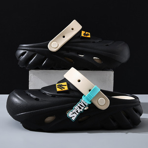 Men's Breathable <b>Clogs</b> EVA Thick Sole Anti-Slip Height Increasing Summer Beach Slippers Closed Toe With Diy Logo - Product Image 4