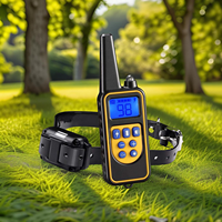 Système d'entraînement à distance pour chien 4-en-1 avec choc, vibration, son et LED, 1 télécommande, 3 colliers