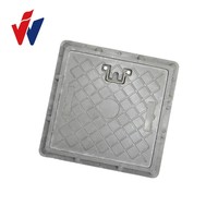 Couvercle de regard en fonte ductile galvanisé avec aimant de levage et système de verrouillage à charnière, grille de drainage norme EN124 LANWEI D400