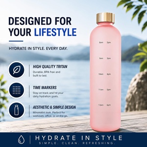Wholesale 32 oz PC Sports <b>Water</b> <b>Bottles</b> <b>Time</b> Marker Straw Leak-Proof Fitness Gym Outdoor Use Customizable Color - Product Image 3