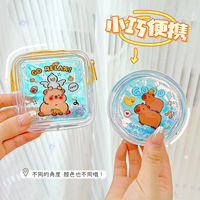 Capybara Quicksand Mini porte-monnaie portable PVC Laser dégradé changement de couleur sac de rangement