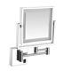 Modern Stainless Hotel Makeup Bathroom Mirror Wall Mounted Square Folding Shaving Illuminated LED Lighted
