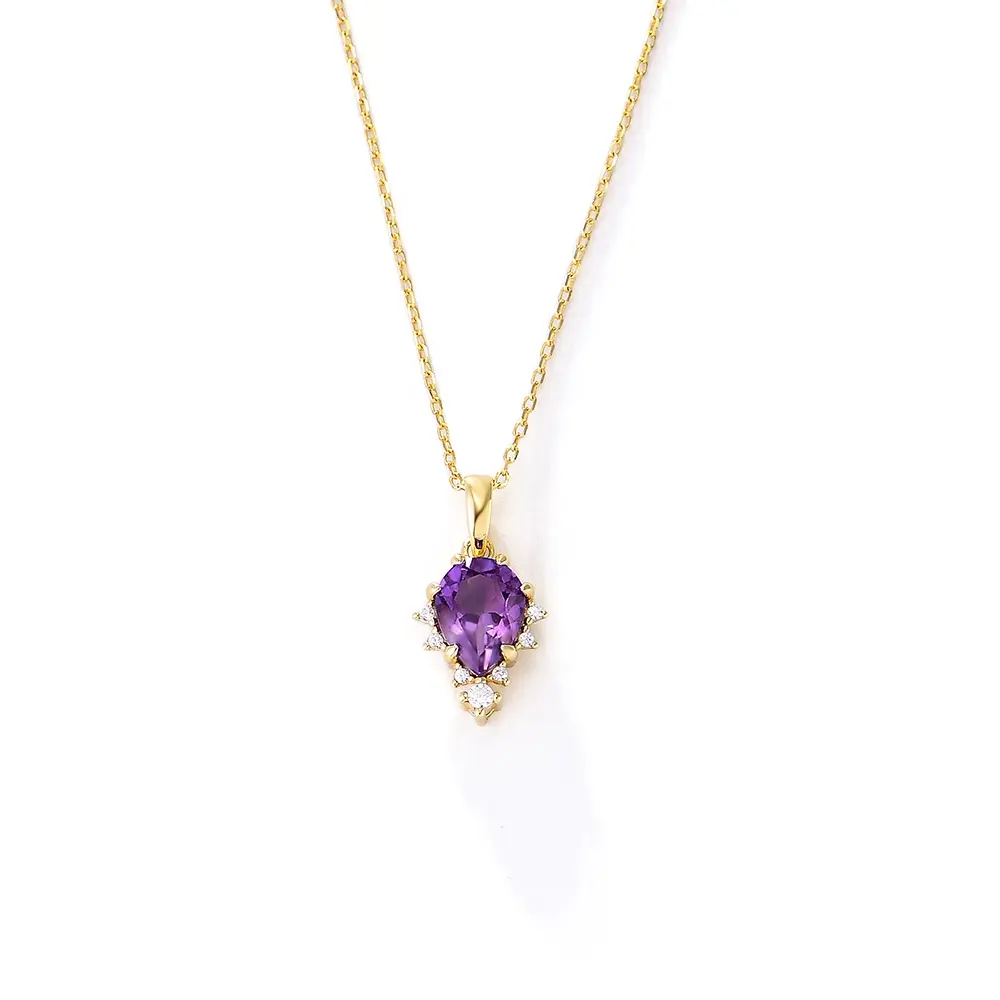 2023 new most popular European design style aesthetic raw crystal amethyst necklace for woman fantasy