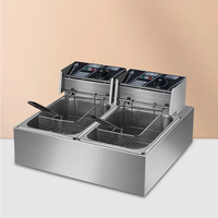 Friteuse Commerciale Électrique Professionnelle, 2 Bacs 16L, Pour Poulet Frit, Côtelettes, Frites – Machine à Frire Électrique