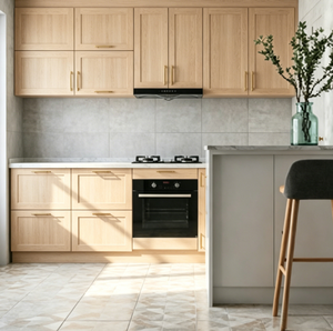 Meubles de <span class=keywords><strong>cuisine</strong></span> modulaires sur mesure de luxe européens en bois intégré avec <span class=keywords><strong>four</strong></span> et micro-ondes encastrés - Product Image 3