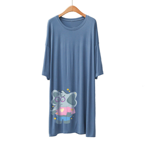 Custom Women Pajamas Recyclable Fabric Super Soft Sleepwear Bamboo Model Material <strong>Sleep</strong> <strong>Tee</strong> - Product Image 3