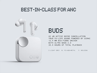 CMF No thing Buds avec 42 DB ANC Annulation active du bruit avec mode de transparence IP54 BT 5.3 Nouvel écouteur TWS