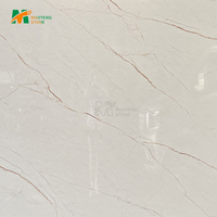Dalles de pierre frittée OEM Taj Mahal en porcelaine 1600x3200, surface marbre blanc, pour sol et intérieur, couleur or rose
