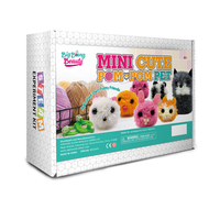 Kit artisanal en feutre préféré des enfants, Mini pompon mignon pour animaux de compagnie, Kit d'animaux en fil fait à la main pour garçons et filles