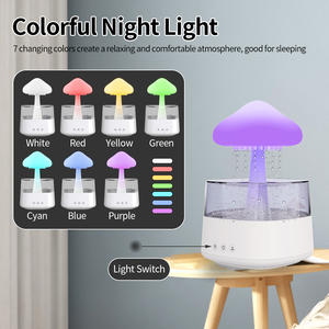 <strong>Mushroom</strong> Shaped Humidifier Rain Fall Fogger Lamp Stem Relax Raindrop Aroma Essential Oil Humidifier Rain Cloud <strong>Diffuser</strong> - Product Image 2