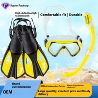 Ensemble de tuba en silicone semi-sec Three Treasures pour lunettes de plongée transfrontalières pour enfants directement du fabricant