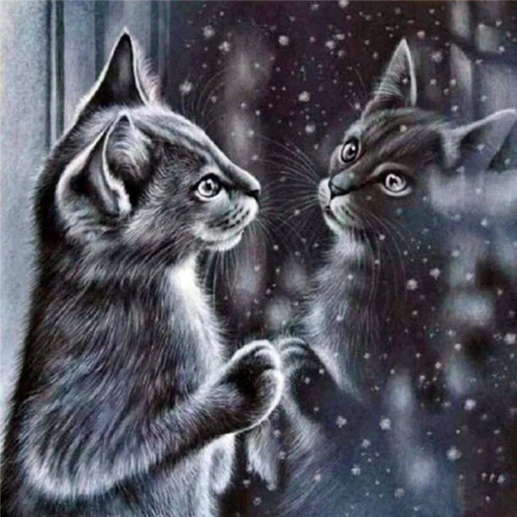 Black Cat Diamond Painting Animal Full Drill Wall Art Painting Embroidery Handmade Gift Home Decor