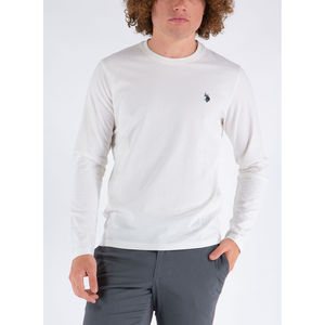 Maglione da uomo bianco lavorato a maglia 34502 eh03 con cappuccio maniche lunghe traspirante Logo decorazione 100% cotone ODM fornitura per la stagione invernale - Product Image 1