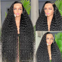 Wig Rambut Asli Deep Wave 13x4 HD Lace Front 100% Raw Cuticle Aligned Glueless Pre Plucked Curly Wig 13x6 Full Frontal Deep Wave