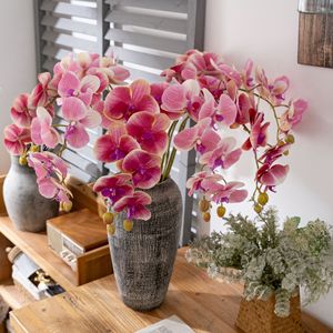 Orquídea Phalaenopsis Artificial CallaFloral, Bonsái de PVC en Blanco Lechoso, Rosa Claro y Morado Oscuro, Decoración para Interiores del Hogar - Product Image 2