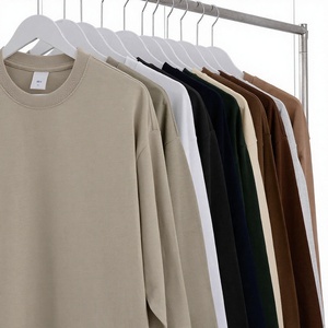 Nouveau sweat-shirt en coton pour homme, col rond, manches longues, tissu épais, couleur unie, minimaliste, couche de base, logo personnalisé disponible - Product Image 4