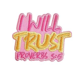 Parche Termoadhesivo Bordado en Rosa y Negro con Texto en Inglés 'Always Happy' y Palabras Inspiradoras 'Love Never Fails' para Ropa - Product Image 5