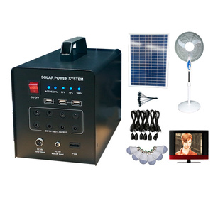 80W Off-Grid Home Power <b>Solar</b> Energy System <b>Solar</b> TV Fan and Lithium Battery <b>Solar</b> Lighting Kit - Product Image 2