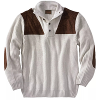 Herren Übergröße Extra Langer Patchwork Casual Strick-Rollkragenpullover