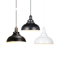 Lampu Gantung Industrial Modern Farmhouse dengan Kap Besi LED, Dapat Diredupkan, Dapat Disesuaikan, Pemasangan Mudah, Perlengkapan Lampu Plafon Gantung