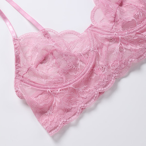 Ensemble de lingerie sexy en dentelle ultra-fine avec jarretière, trois pièces, soutien-gorge érotique, jarretière <span class=keywords><strong>et</strong></span> <span class=keywords><strong>bas</strong></span> - Product Image 4