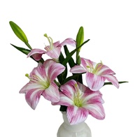 Bunga Lily Sutra 3D Real-Touch 2-Kepala, Bunga Tiruan Populer untuk Pernikahan, Hari Valentine, Paskah, Dekorasi Rumah