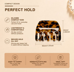 Pince à cheveux en acétate de cellulose effet écaille de tortue, grande pince à mâchoires pour femme, accessoire de mode pour cheveux, marque privée - Product Image 4