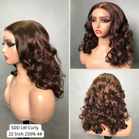 Peluca de Cabello Humano Brasileño Rizado SDD Beauty, Peluca Frontal de Encaje 13x4, Peluca de Cabello Humano 100% Virgen para Mujeres Negras