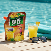 Emballage de jus de fruits liquide de qualité alimentaire de 400 g, sachet avec bec verseur, embout suceur, emballage de jus d'ananas, 100 pièces, nourriture fraîche plus longtemps