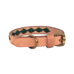 Leather Dog <b>Collar</b> with Geometric Stitching Adjustable Buckle Closure Classic Style for Dogs All Seasons - Product Image 5