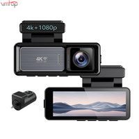 Caméra de tableau de bord WiFi GPS double objectif MINI 4K pour voiture, enregistreur de conduite avant et intérieur, boîte noire de voiture, DVR de voiture, caméra de voiture 4K