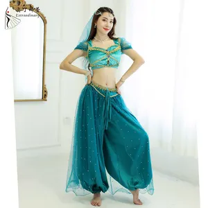 Kostum Cosplay Wanita, Kostum Pertunjukan Pesta Halloween, Kostum Putri Aladdin Jasmine, Kostum Dewasa