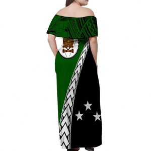 Vente <span class=keywords><strong>en</strong></span> gros de vêtements décontractés pour femme, vêtements personnalisés, robes longues à épaules dénudées avec motif tribal pour dame, mode <span class=keywords><strong>PNG</strong></span>, vêtements des Highlands de l'Ouest - Product Image 2