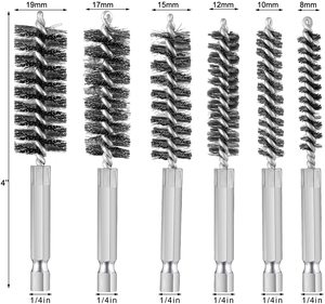 <span class=keywords><strong>Brosse</strong></span> électrique à tête hexagonale, en acier inoxydable, fil Bronze, pour le nettoyage de la perceuse électrique, avec poignée à <span class=keywords><strong>tige</strong></span> hexagonale - Product Image 5