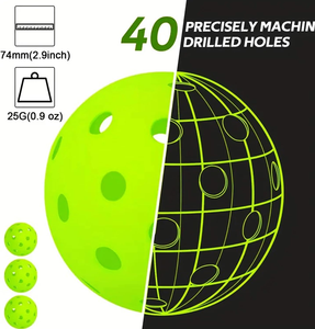 Bolas de Pickleball USAPA de 40 agujeros duraderas y ecológicas para deportes de interior y exterior con logotipo de Color personalizado - Product Image 6