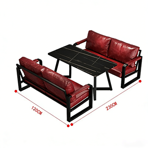 Set Tavolo e Sedie in Stile Industriale per Caffetteria, Ristorante, Area Reception, Bar Cocktail, Divanetti Commerciali - Product Image 6