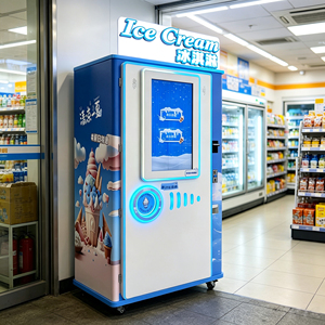 Machine distributrice de crème glacée commerciale à prix d'usine, écran tactile 32 pouces, sans surveillance, Wifi/4G, paiement par carte de crédit - Product Image 1