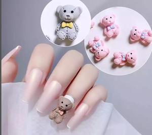 Adornos coloridos para decoración de <span class=keywords><strong>uñas</strong></span> en <span class=keywords><strong>3d</strong></span>, oso de resina <span class=keywords><strong>con</strong></span> pajarita, Kawaii - Product Image 5