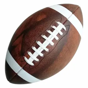 Hand Stitched Retro Old Style Vintage Genuine Leather American Football Promotion Rugby Ball