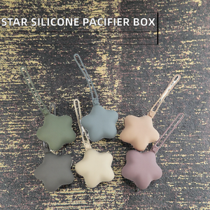 Kotak Penyimpanan Portabel Silikon Food Grade 100% Bentuk Bintang Lima Warna Solid untuk Penggunaan Sehari-hari, Tempat Penyimpanan Empeng, Promosi - Product Image 2