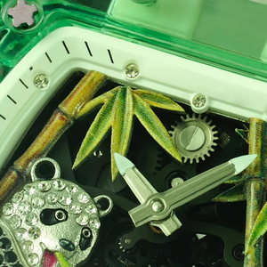 Nuevo Reloj Mecánico Unisex de Moda Inspirado en Pandas, con Caja Transparente de Cristal, Movimiento Tourbillon Esqueleto, Resistente al Agua - Product Image 3