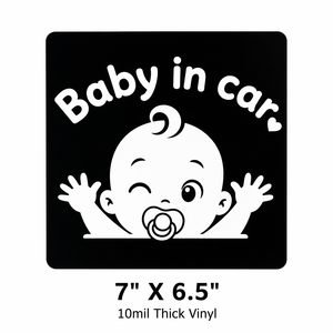 Pegatina para Ventana de Coche OEM, Vinilo Autoadhesivo Impermeable, Dibujo Animado de Bebé en el Coche, Señal de Seguridad, Pegatinas Personalizadas para Decoración de Vehículos - Product Image 1