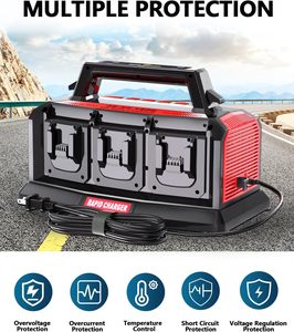<span class=keywords><strong>Cargador</strong></span> <span class=keywords><strong>de</strong></span> Baterías Super Rápido Compatible con Baterías <span class=keywords><strong>Milwaukee</strong></span> <span class=keywords><strong>M18</strong></span> con Herramientas, Estación <span class=keywords><strong>de</strong></span> Carga Rápida Simultánea <span class=keywords><strong>de</strong></span> 6 Puertos, 48-59-1807 - Product Image 4