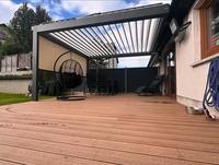 HESIWEI Pergola de Luxe Moderne Motorisée, Imperméable, en Aluminium, pour Extérieur, Gazebo Vintage, Décoration de Jardin, Pavillon Parasol Éclectique