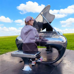 Sculptures de piano 3D en acier inoxydable sur mesure, polies à la main, couleur personnalisée, sur le thème de la musique, de haute qualité pour l'intérieur - Product Image 4
