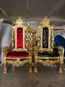 Sillas de Trono Reales de Lujo para Bodas, Talladas, con Respaldo Alto, para Grandes Eventos y Banquetes - Product Image 5