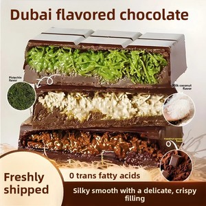 Snacks au chocolat saveur Dubaï, saveur pistache, garniture solide et extensible, pâte de noisette, <span class=keywords><strong>mille</strong></span> fils croustillants, beurre de cacao 40g - Product Image 1