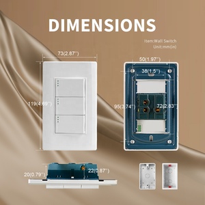 Sakelar dinding Multi-gang, sakelar lampu dinding tombol tekan 3 Gang 1 arah <span class=keywords><strong>2</strong></span> arah Panel PC tahan api - Product Image 6